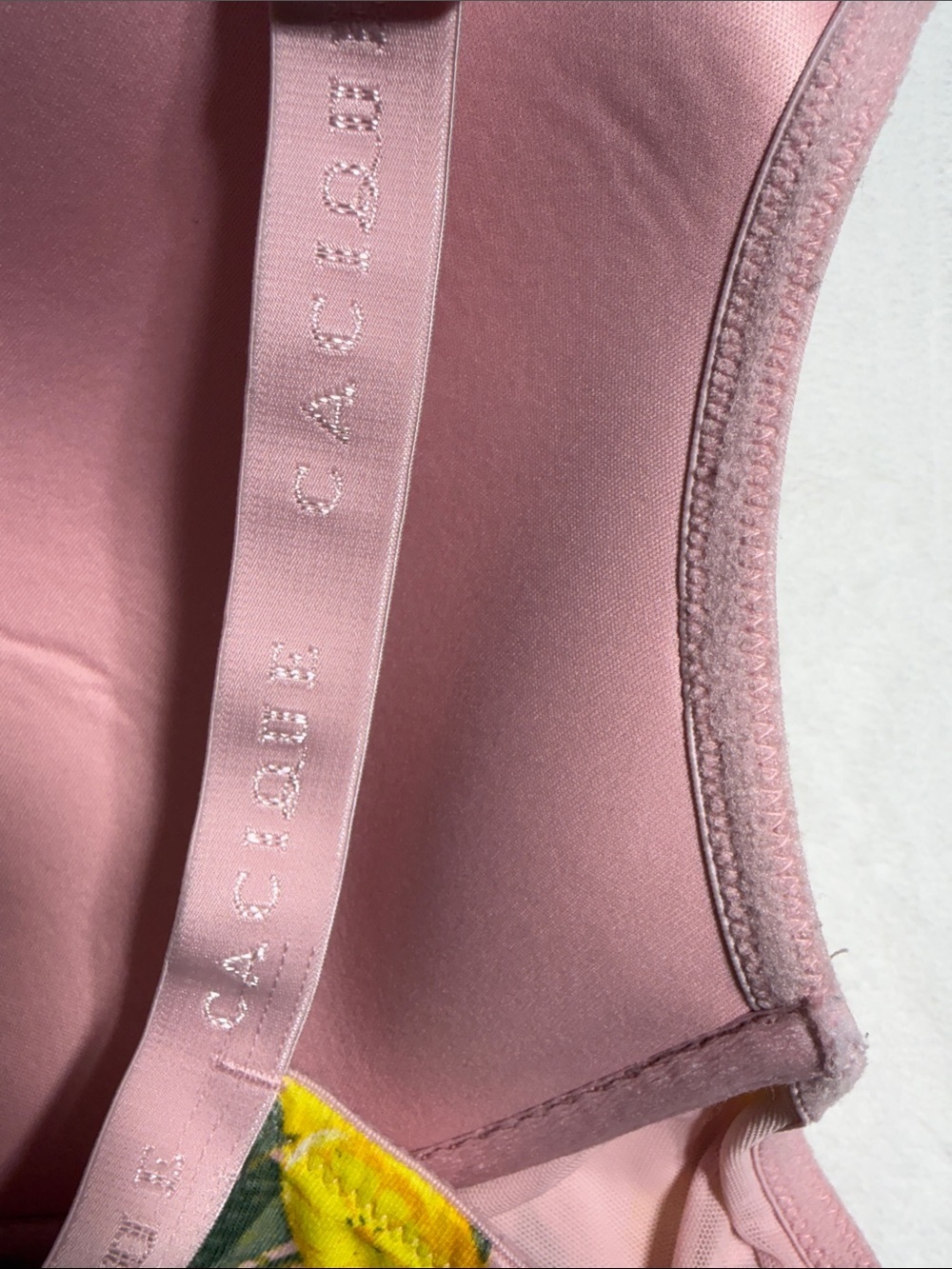 Cacique Pink Lemon-Print Underwire Bra - Picture 4 of 7